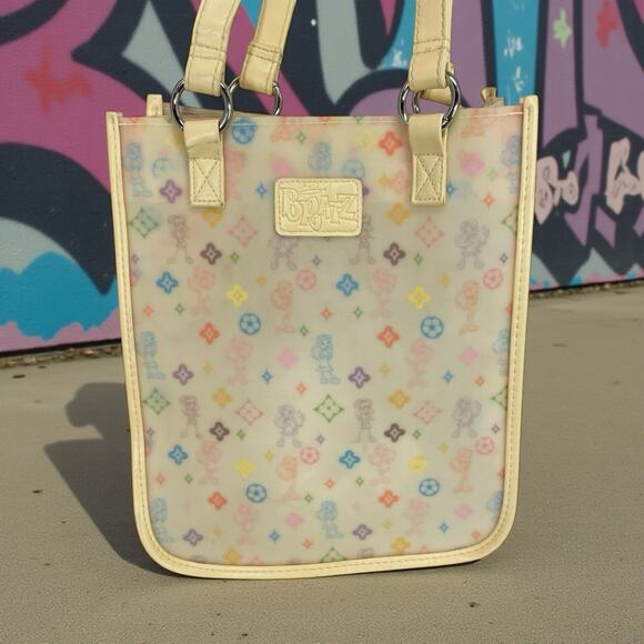 Vintage Bratz Doll Y2K 2000's Vinyl Jelly Monogram Bag Purse Tote Frosted - Picture 1 of 11